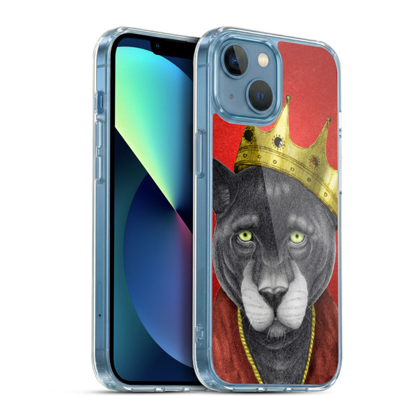 Barruf Animals The King Panther Soft Gel Case for Apple iPhone 13 Mini & MagSafe