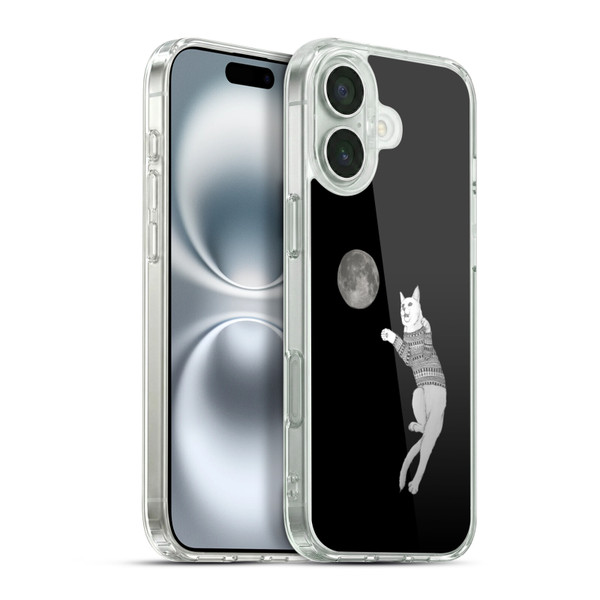 Barruf Animals Cat-ch The Moon Soft Gel Case for Apple iPhone 16 Plus & MagSafe