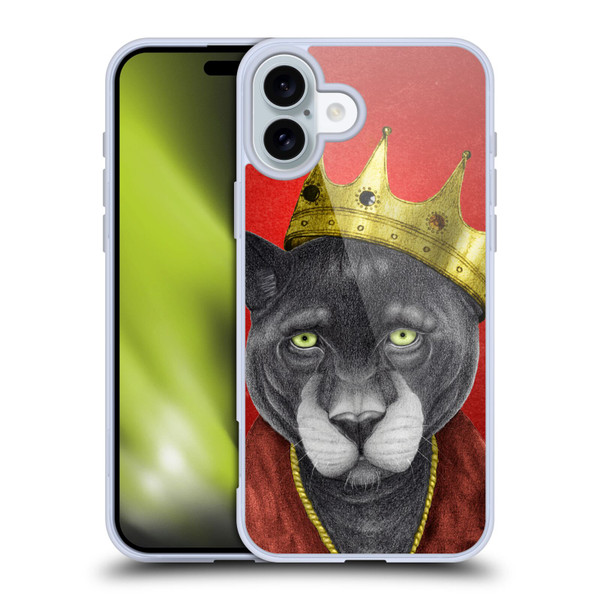 Barruf Animals The King Panther Soft Gel Case for Apple iPhone 16 Plus
