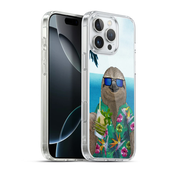 Barruf Animals Sloth In Summer Soft Gel Case for Apple iPhone 16 Pro Max & MagSafe