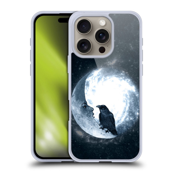 Barruf Animals Crow and Its Moon Soft Gel Case for Apple iPhone 16 Pro