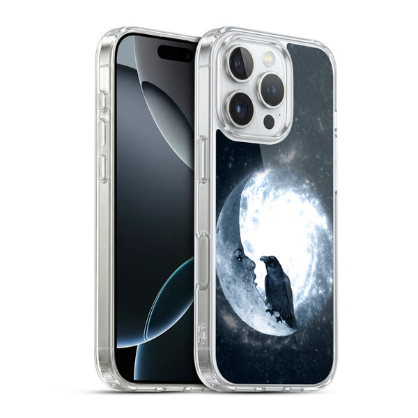 Barruf Animals Crow and Its Moon Soft Gel Case for Apple iPhone 16 Pro & MagSafe