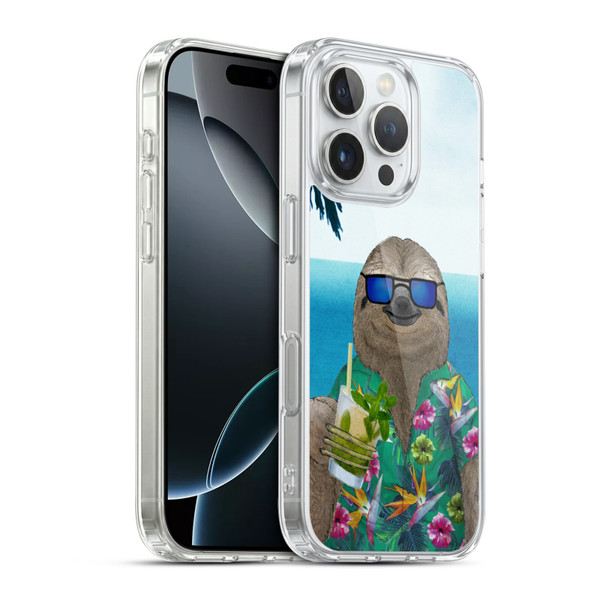 Barruf Animals Sloth In Summer Soft Gel Case for Apple iPhone 16 Pro & MagSafe