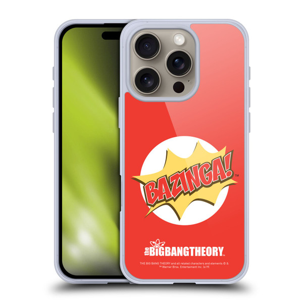 The Big Bang Theory Bazinga Pop Art Soft Gel Case for Apple iPhone 16 Pro