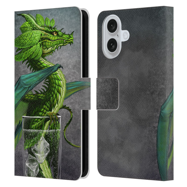 Stanley Morrison Dragons Green Mojito Drink Leather Book Wallet Case Cover For Apple iPhone 16