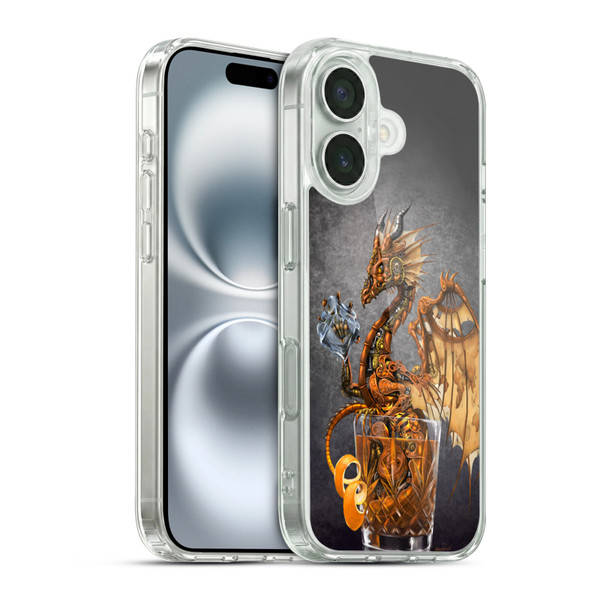Stanley Morrison Dragons Gold Steampunk Drink Soft Gel Case for Apple iPhone 16 & MagSafe