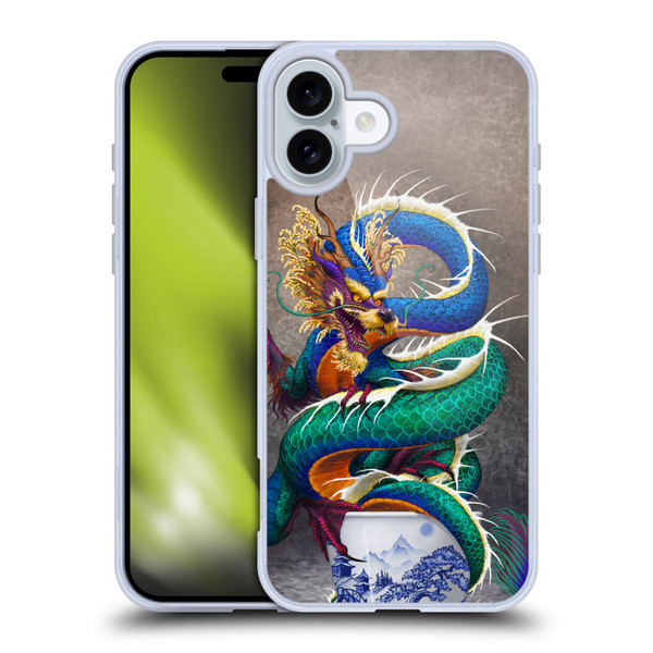 Stanley Morrison Dragons Asian Sake Drink Soft Gel Case for Apple iPhone 16 Plus