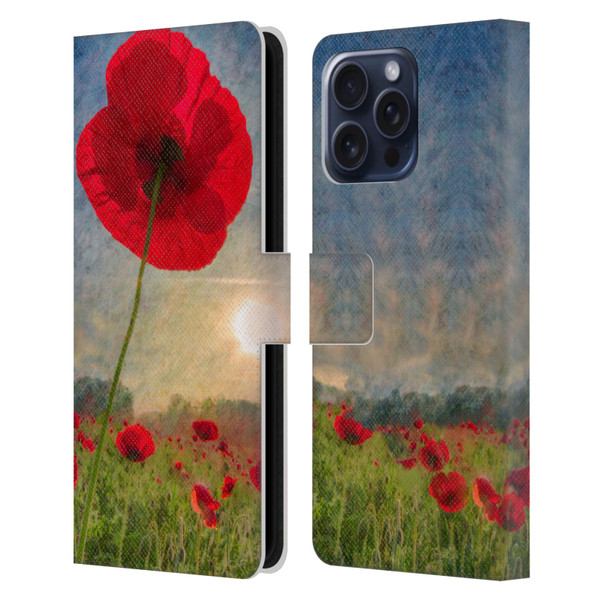 Celebrate Life Gallery Florals Red Flower Leather Book Wallet Case Cover For Apple iPhone 16 Pro Max