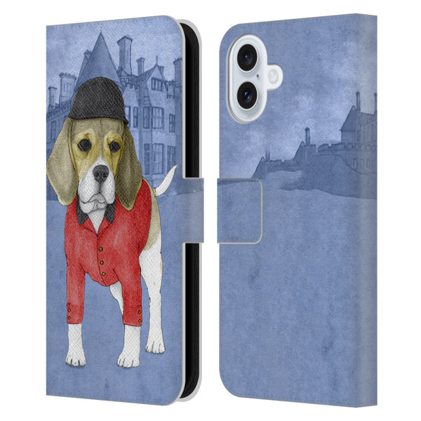 Barruf Dogs Beagle Leather Book Wallet Case Cover For Apple iPhone 16 Plus