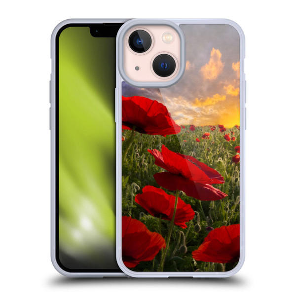 Celebrate Life Gallery Florals Red Flower Field Soft Gel Case for Apple iPhone 13 Mini