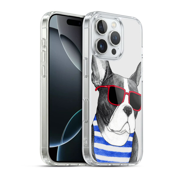 Barruf Dogs Frenchie Summer Style Soft Gel Case for Apple iPhone 16 Pro & MagSafe
