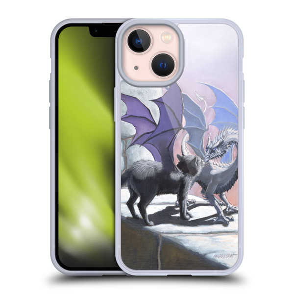 Stanley Morrison Dragons 2 Black Winged Cat Soft Gel Case for Apple iPhone 13 Mini
