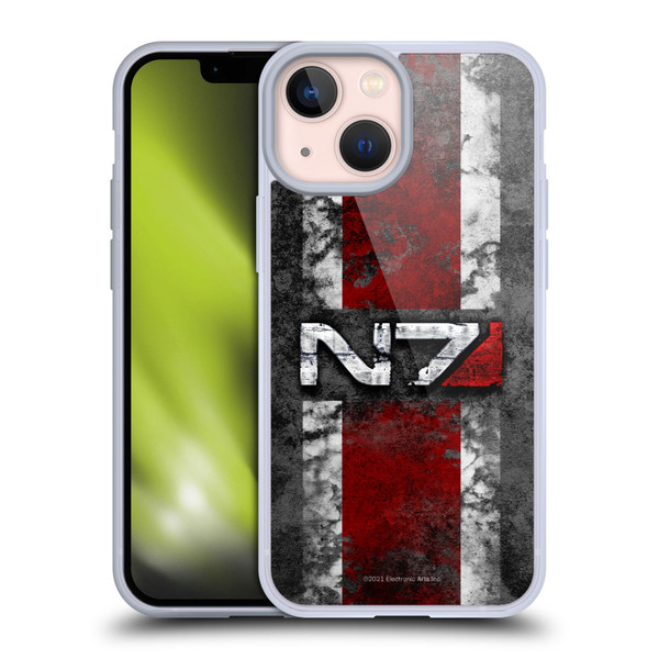 EA Bioware Mass Effect Graphics N7 Logo Distressed Soft Gel Case for Apple iPhone 13 Mini & MagSafe