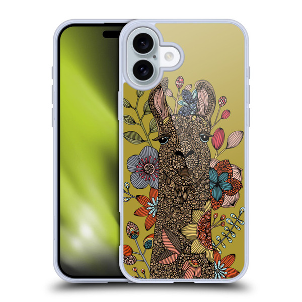 Valentina Animals And Floral Llama Soft Gel Case for Apple iPhone 16 Plus