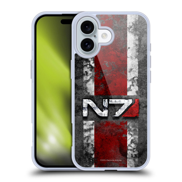EA Bioware Mass Effect Graphics N7 Logo Distressed Soft Gel Case for Apple iPhone 16 & MagSafe