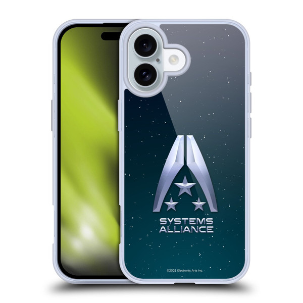 EA Bioware Mass Effect Graphics Systems Alliance Logo Soft Gel Case for Apple iPhone 16 & MagSafe