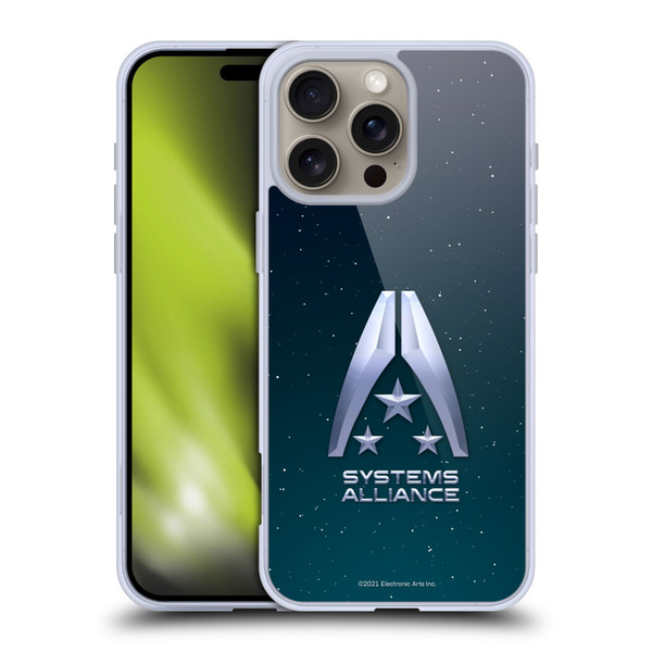 EA Bioware Mass Effect Graphics Systems Alliance Logo Soft Gel Case for Apple iPhone 16 Pro Max & MagSafe