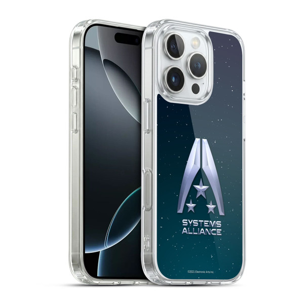 EA Bioware Mass Effect Graphics Systems Alliance Logo Soft Gel Case for Apple iPhone 16 Pro & MagSafe