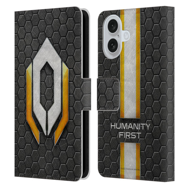 EA Bioware Mass Effect Graphics Cerberus Logo Leather Book Wallet Case Cover For Apple iPhone 16