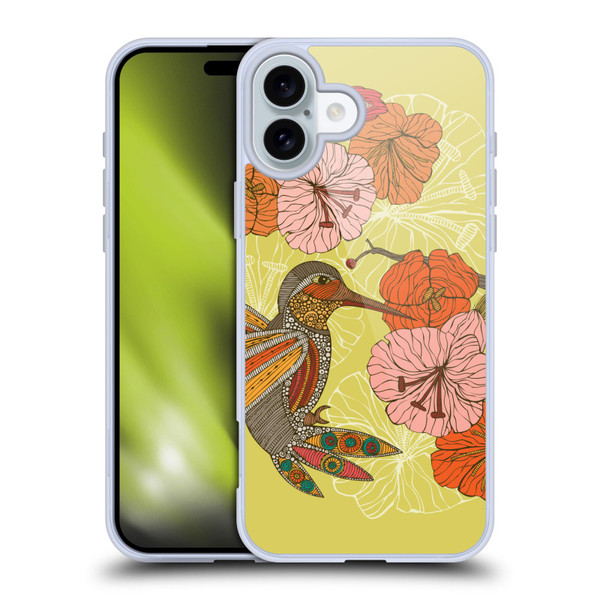 Valentina Birds Hummingbird Flower Soft Gel Case for Apple iPhone 16 Plus