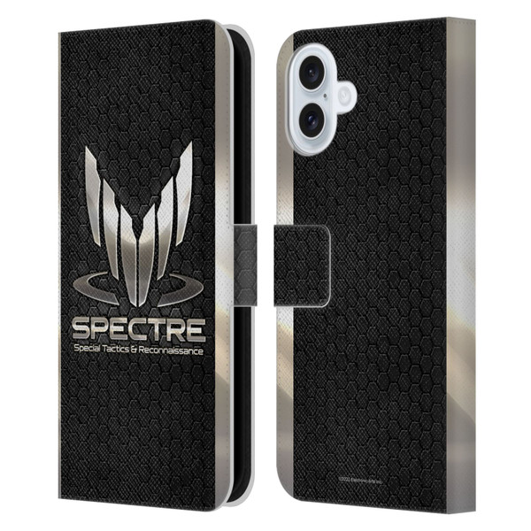 EA Bioware Mass Effect 3 Badges And Logos Spectre Leather Book Wallet Case Cover For Apple iPhone 16 Plus