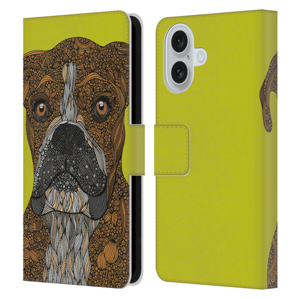 Valentina Dogs Boxer Leather Book Wallet Case Cover For Apple iPhone 16