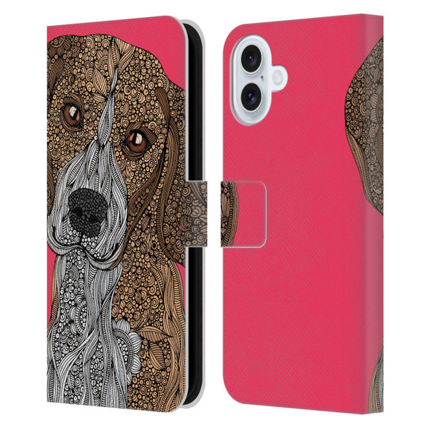 Valentina Dogs Beagle Leather Book Wallet Case Cover For Apple iPhone 16 Plus