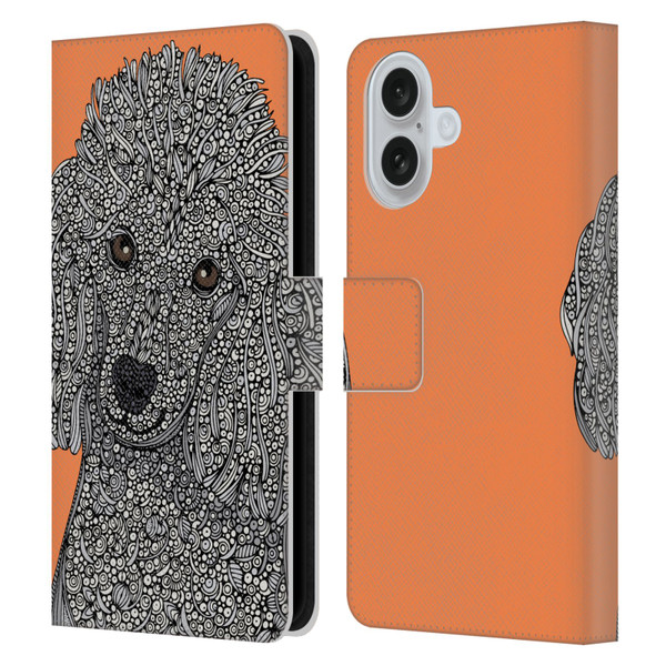 Valentina Dogs Poodle Leather Book Wallet Case Cover For Apple iPhone 16