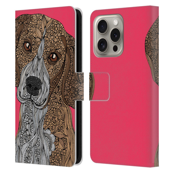 Valentina Dogs Beagle Leather Book Wallet Case Cover For Apple iPhone 16 Pro