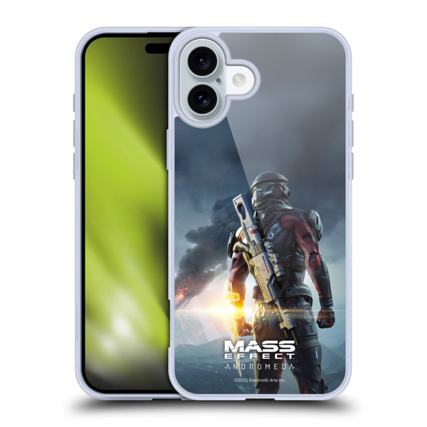 EA Bioware Mass Effect Andromeda Graphics Key Art Super Deluxe 2017 Soft Gel Case for Apple iPhone 16 Plus