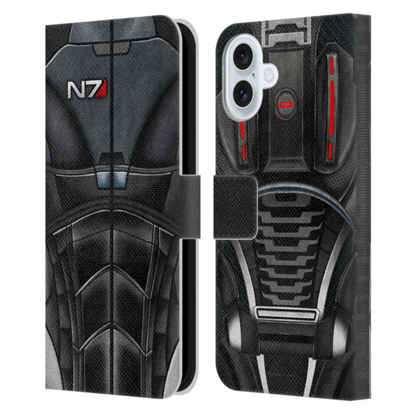 EA Bioware Mass Effect Armor Collection N7 Leather Book Wallet Case Cover For Apple iPhone 16 Plus