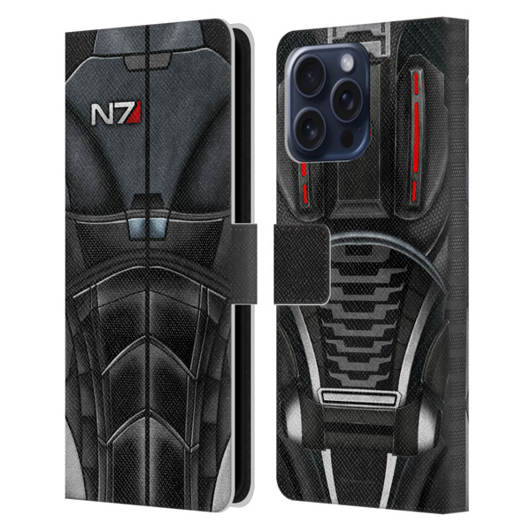 EA Bioware Mass Effect Armor Collection N7 Leather Book Wallet Case Cover For Apple iPhone 16 Pro Max