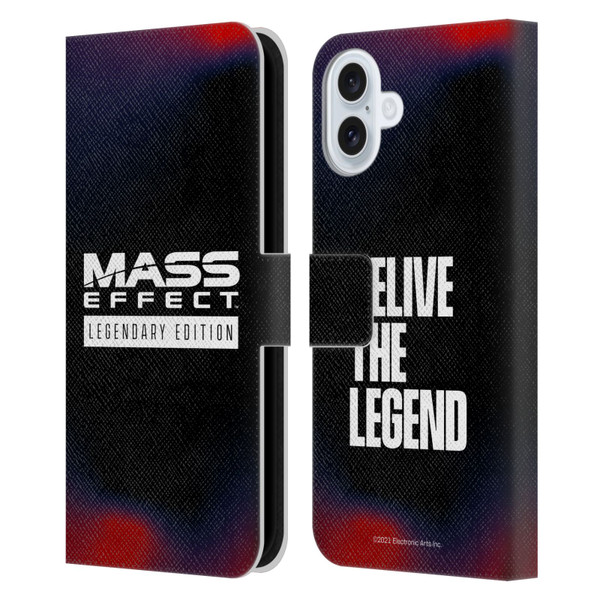 EA Bioware Mass Effect Legendary Graphics Logo Leather Book Wallet Case Cover For Apple iPhone 16 Plus