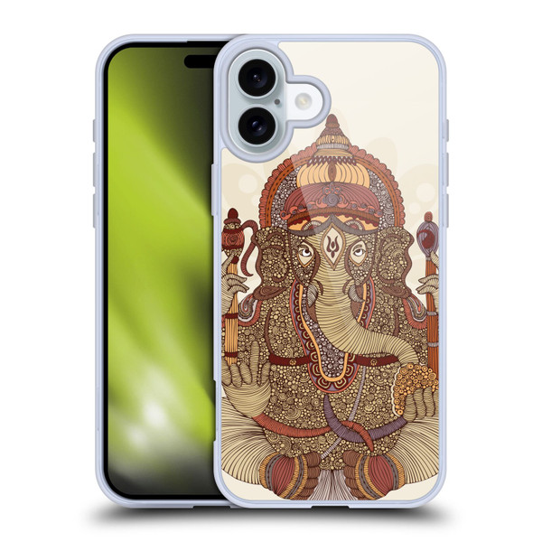 Valentina Symbols Illustration Ganesha Soft Gel Case for Apple iPhone 16 Plus