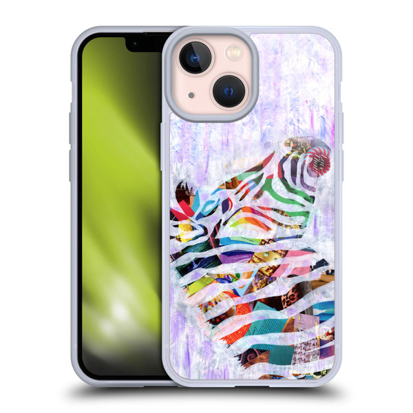 Artpoptart Animals Purple Zebra Soft Gel Case for Apple iPhone 13 Mini