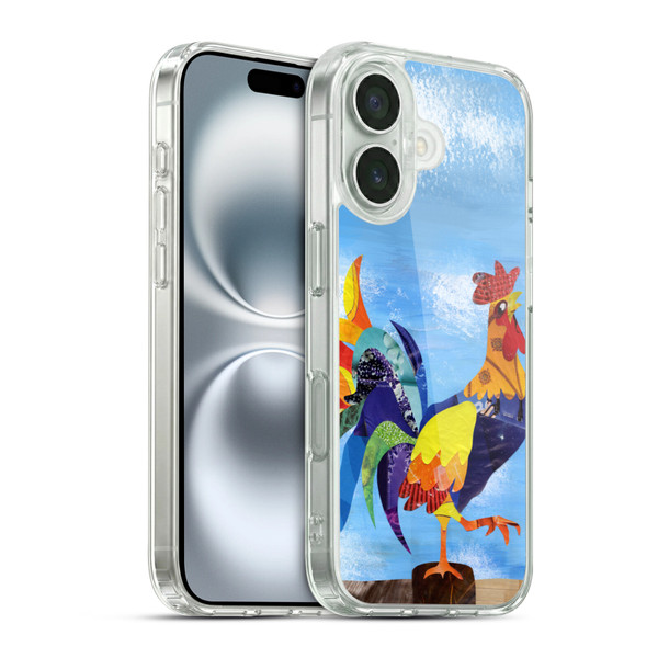 Artpoptart Animals Colorful Rooster Soft Gel Case for Apple iPhone 16 & MagSafe