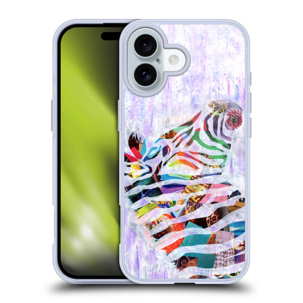 Artpoptart Animals Purple Zebra Soft Gel Case for Apple iPhone 16