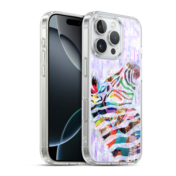Artpoptart Animals Purple Zebra Soft Gel Case for Apple iPhone 16 Pro & MagSafe