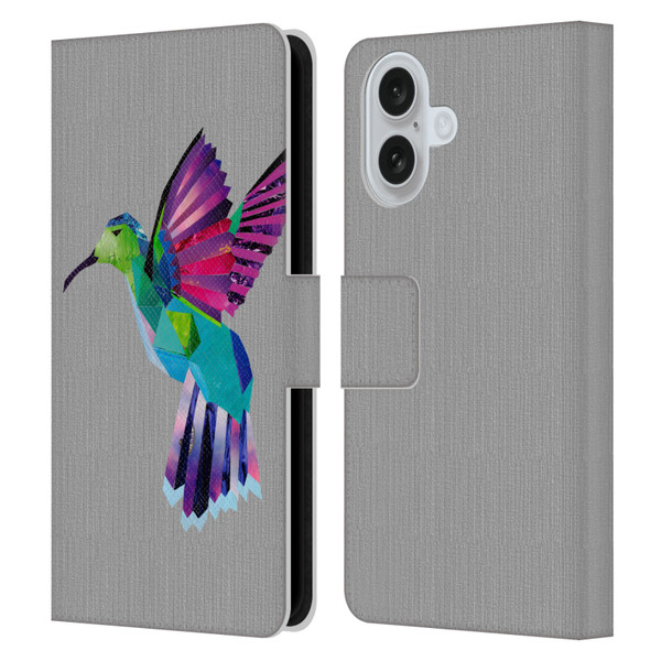 Artpoptart Animals Hummingbird Leather Book Wallet Case Cover For Apple iPhone 16