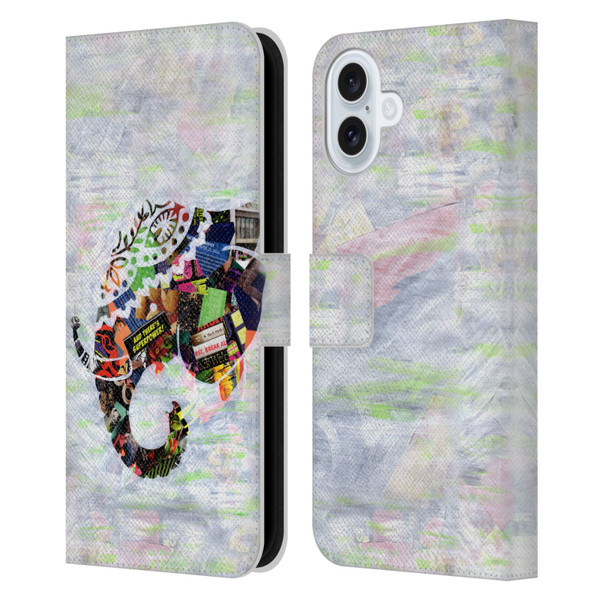 Artpoptart Animals Elephant Leather Book Wallet Case Cover For Apple iPhone 16 Plus