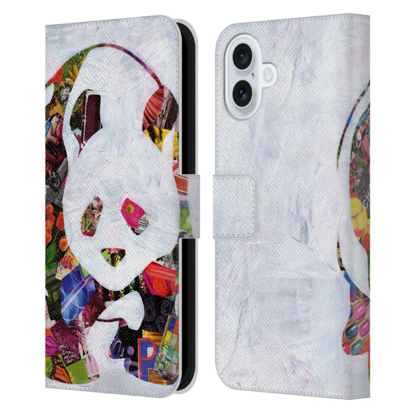 Artpoptart Animals Panda Leather Book Wallet Case Cover For Apple iPhone 16 Plus