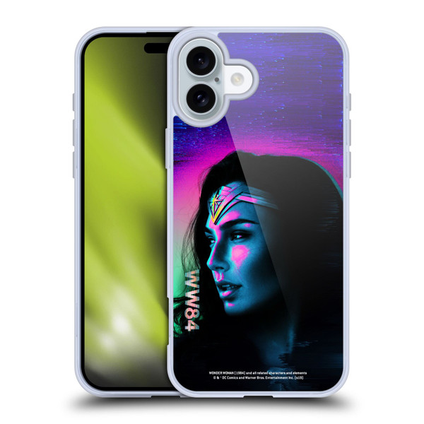 Wonder Woman 1984 80's Graphics Glitch Soft Gel Case for Apple iPhone 16 Plus