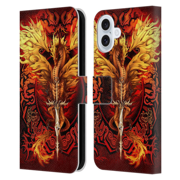 Ruth Thompson Dragons Flameblade Leather Book Wallet Case Cover For Apple iPhone 16 Plus