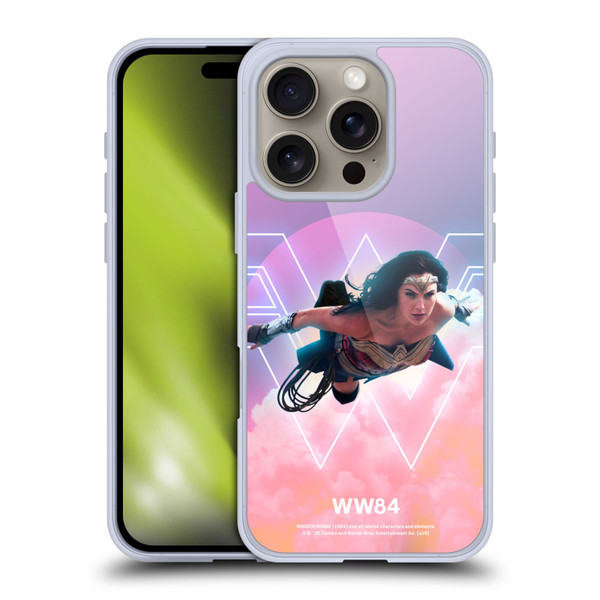 Wonder Woman 1984 80's Graphics Flying Soft Gel Case for Apple iPhone 16 Pro