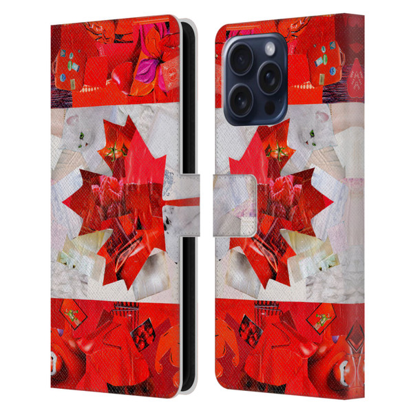 Artpoptart Flags Canada Leather Book Wallet Case Cover For Apple iPhone 16 Pro Max