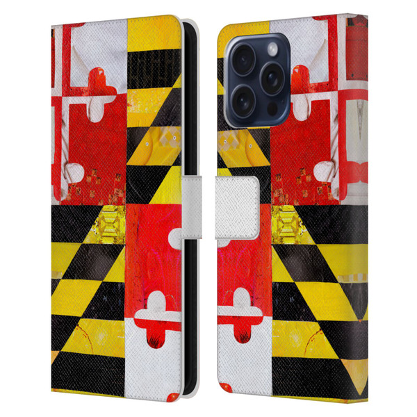 Artpoptart Flags Maryland Leather Book Wallet Case Cover For Apple iPhone 16 Pro Max