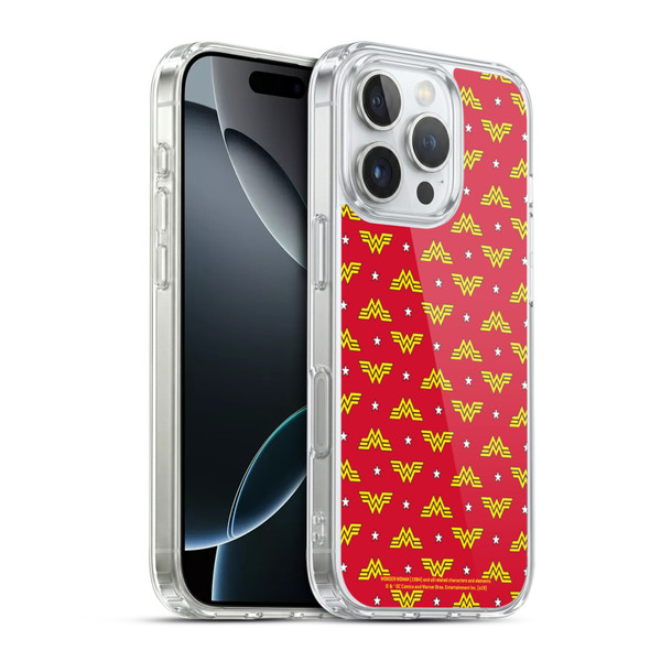 Wonder Woman 1984 Logo Art Retro Pattern Soft Gel Case for Apple iPhone 16 Pro & MagSafe