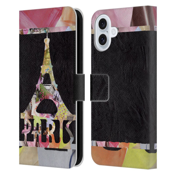 Artpoptart Travel Paris Leather Book Wallet Case Cover For Apple iPhone 16 Plus