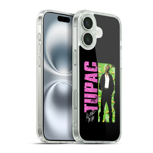 Tupac Shakur Key Art Distressed Look Soft Gel Case for Apple iPhone 16 Plus