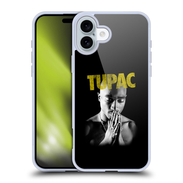 Tupac Shakur Key Art Golden Soft Gel Case for Apple iPhone 16 Plus